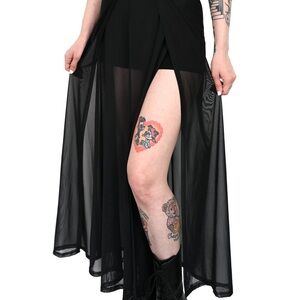 Foxblood Sheer Maxi Skirt with built in shorts 4X